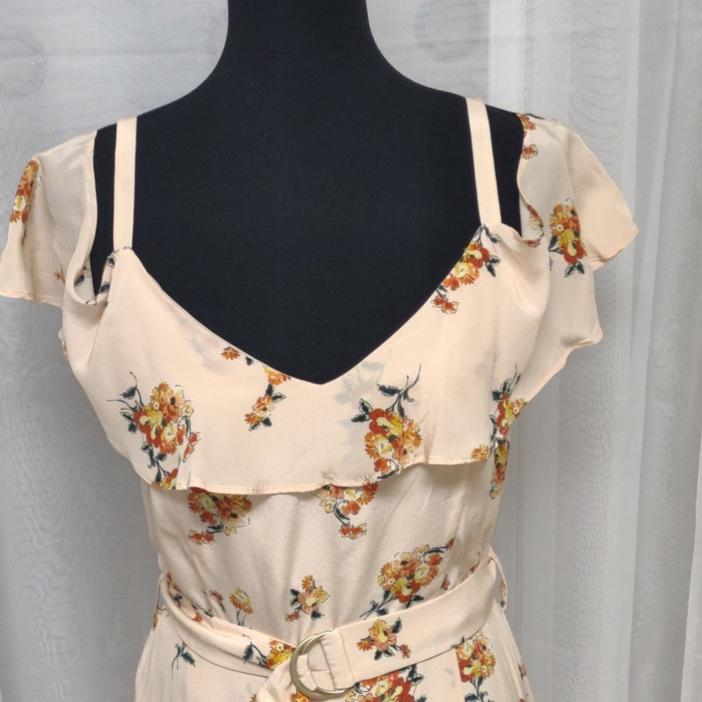 JNSQ Armelle Pale Peach Silk Off-Shoulder Dress Size 6 NWT - Picture 3 of 9